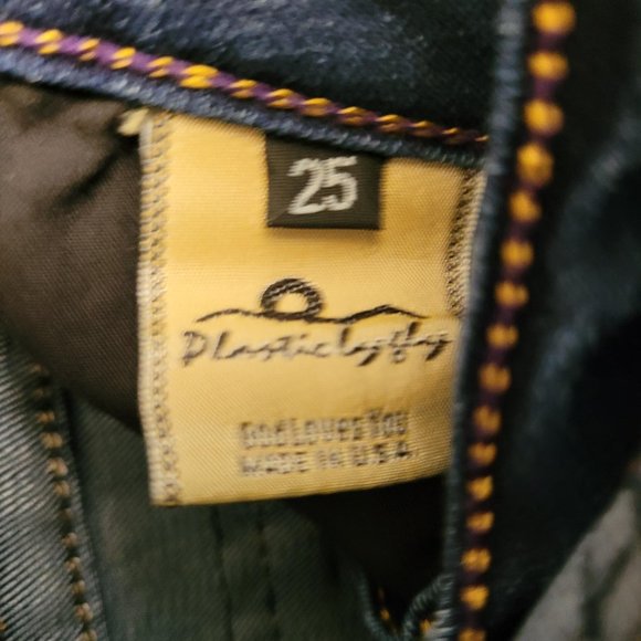 Plastic by Gly low waist bootcut blue jeans. Size 25. - Picture 10 of 10